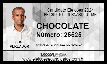 Candidato CHOCOLATE 2024 - PRESIDENTE BERNARDES - Eleições