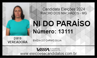 Candidato NI DO PARAÍSO 2024 - RIACHO DOS MACHADOS - Eleições