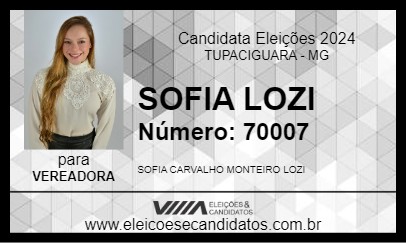 Candidato SOFIA LOZI 2024 - TUPACIGUARA - Eleições