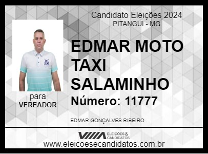 Candidato EDMAR MOTO TAXI SALAMINHO 2024 - PITANGUI - Eleições