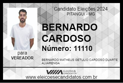 Candidato BERNARDO CARDOSO 2024 - PITANGUI - Eleições