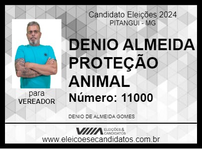 Candidato DENIO ALMEIDA PROTEÇÃO ANIMAL 2024 - PITANGUI - Eleições