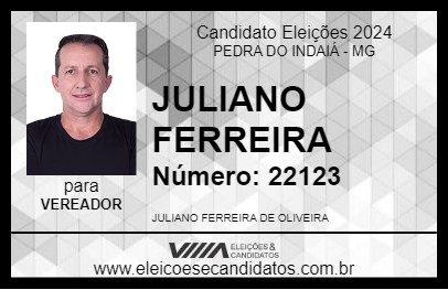 Candidato JULIANO FERREIRA 2024 - PEDRA DO INDAIÁ - Eleições