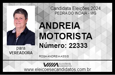 Candidato ANDREIA MOTORISTA 2024 - PEDRA DO INDAIÁ - Eleições