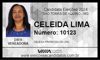 Candidato CELEIDA LIMA 2024 - SÃO TOMÁS DE AQUINO - Eleições