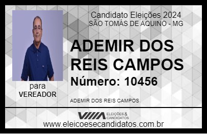 Candidato ADEMIR DOS REIS CAMPOS 2024 - SÃO TOMÁS DE AQUINO - Eleições