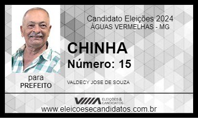 Candidato CHINHA 2024 - ÁGUAS VERMELHAS - Eleições