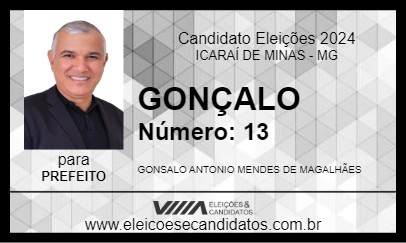 Candidato GONÇALO 2024 - ICARAÍ DE MINAS - Eleições