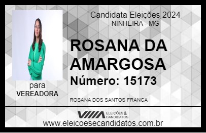 Candidato ROSANA DA AMARGOSA 2024 - NINHEIRA - Eleições