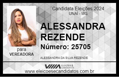 Candidato ALESSANDRA REZENDE  2024 - UNAÍ - Eleições