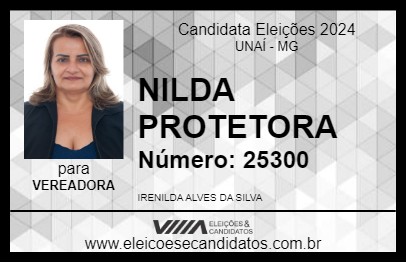 Candidato NILDA PROTETORA  2024 - UNAÍ - Eleições