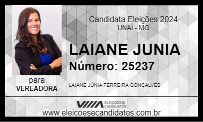 Candidato LAIANE JUNIA  2024 - UNAÍ - Eleições