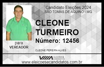 Candidato CLEONE TURMEIRO 2024 - SÃO TOMÁS DE AQUINO - Eleições