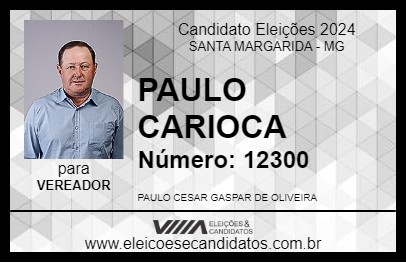 Candidato PAULO CARIOCA 2024 - SANTA MARGARIDA - Eleições