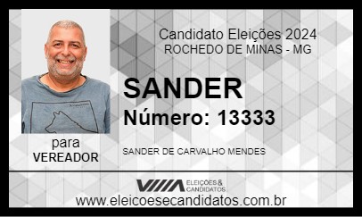 Candidato SANDER 2024 - ROCHEDO DE MINAS - Eleições