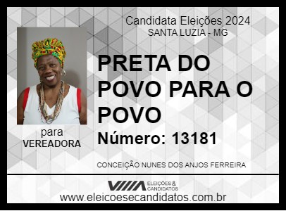 Candidato PRETA DO POVO PARA O POVO 2024 - SANTA LUZIA - Eleições