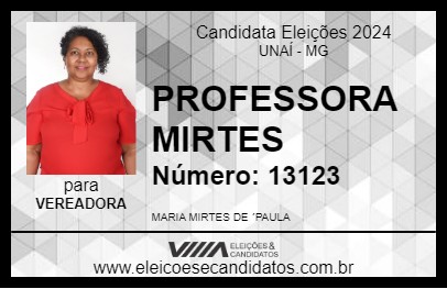 Candidato PROFESSORA MIRTES 2024 - UNAÍ - Eleições