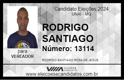 Candidato RODRIGO SANTIAGO  2024 - UNAÍ - Eleições