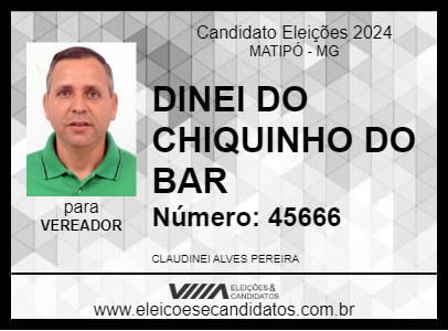 Candidato DINEI DO CHIQUINHO DO BAR 2024 - MATIPÓ - Eleições