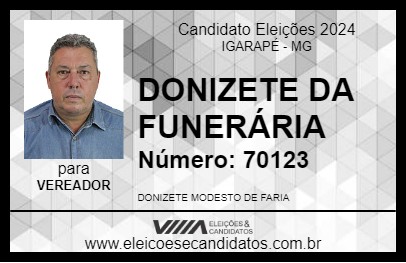 Candidato DONIZETE DA FUNERÁRIA 2024 - IGARAPÉ - Eleições