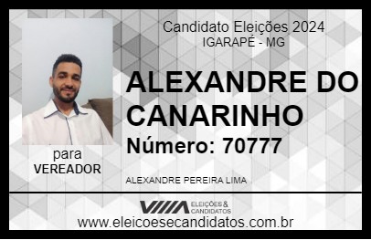 Candidato ALEXANDRE DO CANARINHO 2024 - IGARAPÉ - Eleições