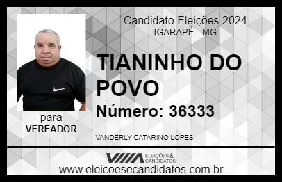 Candidato TIANINHO DO POVO 2024 - IGARAPÉ - Eleições