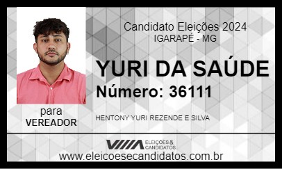 Candidato YURI DA SAÚDE 2024 - IGARAPÉ - Eleições