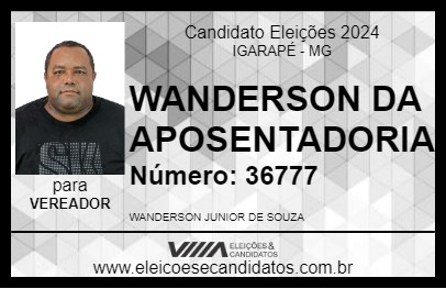 Candidato WANDERSON DA APOSENTADORIA 2024 - IGARAPÉ - Eleições