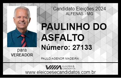 Candidato PAULINHO DO ASFALTO 2024 - ALFENAS - Eleições