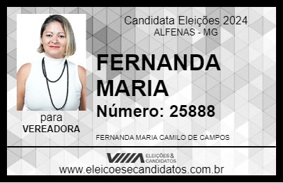 Candidato FERNANDA MARIA 2024 - ALFENAS - Eleições