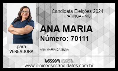 Candidato ANA MARIA  2024 - IPATINGA - Eleições