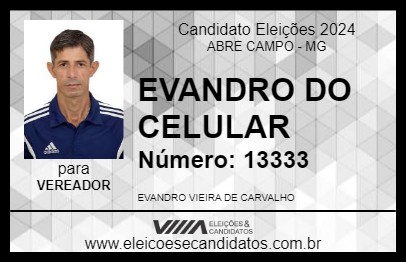 Candidato EVANDRO DO CELULAR 2024 - ABRE CAMPO - Eleições