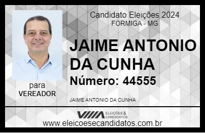 Candidato JAIME CUNHA 2024 - FORMIGA - Eleições