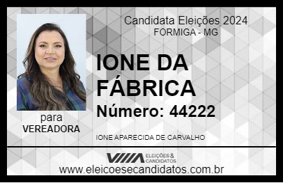 Candidato IONE DA FÁBRICA 2024 - FORMIGA - Eleições