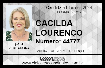 Candidato CACILDA LOURENÇO 2024 - FORMIGA - Eleições