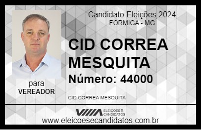 Candidato CID CORREA 2024 - FORMIGA - Eleições