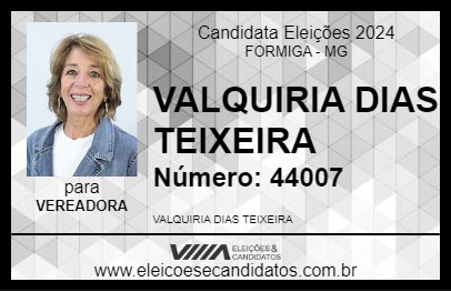 Candidato VALQUÍRIA DIAS 2024 - FORMIGA - Eleições