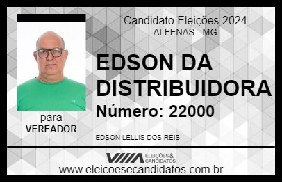 Candidato EDSON DA DISTRIBUIDORA 2024 - ALFENAS - Eleições