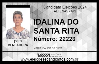 Candidato IDALINA DO SANTA RITA 2024 - ALFENAS - Eleições