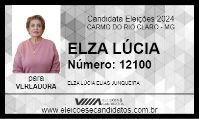 Candidato ELZA LÚCIA 2024 - CARMO DO RIO CLARO - Eleições