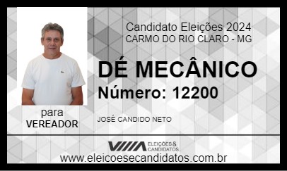 Candidato DÉ MECÂNICO 2024 - CARMO DO RIO CLARO - Eleições