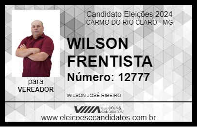 Candidato WILSON FRENTISTA 2024 - CARMO DO RIO CLARO - Eleições