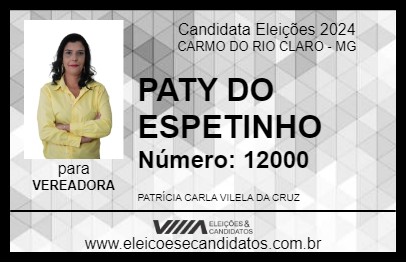 Candidato PATY DO ESPETINHO 2024 - CARMO DO RIO CLARO - Eleições