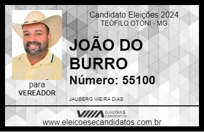 Candidato JOÃO DO BURRO 2024 - TEÓFILO OTONI - Eleições