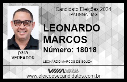 Candidato LEONARDO MARCOS  2024 - IPATINGA - Eleições