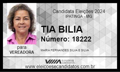 Candidato TIA BILIA 2024 - IPATINGA - Eleições