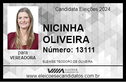 Candidato NICINHA OLIVEIRA 2024 - ALFENAS - Eleições