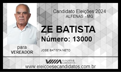 Candidato ZE BATISTA 2024 - ALFENAS - Eleições