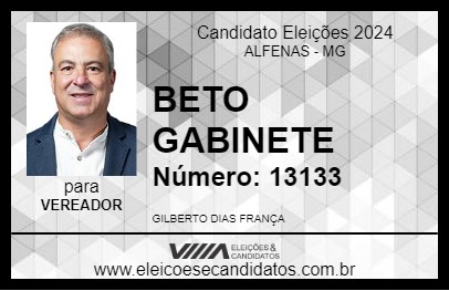 Candidato BETO GABINETE 2024 - ALFENAS - Eleições