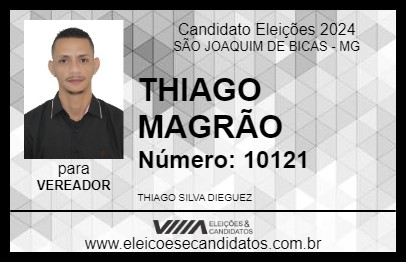 Candidato THIAGO MAGRÃO 2024 - SÃO JOAQUIM DE BICAS - Eleições